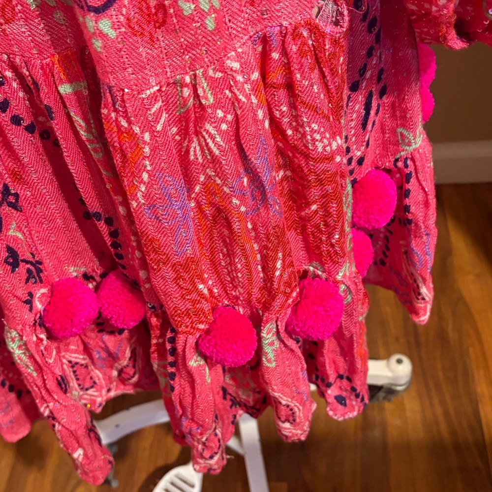 SUNDRESS Hot Pink Boho Smocked Mini Dress - Picture 2 of 10